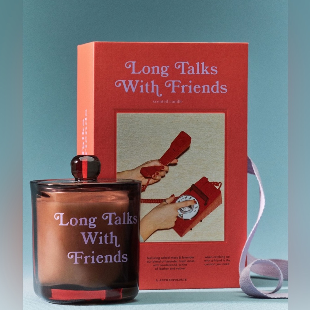 Book Boxed Long Talks with Friends Salted Moss and Lavender Candle Anthropologie
